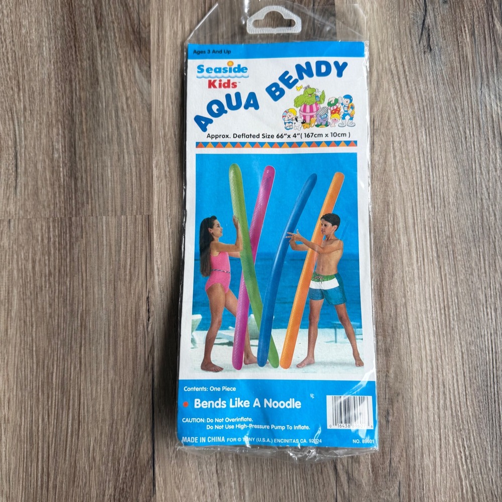 Seaside Kids Aqua Bendy Inflatable Pool Noodle Green Toy Vintage Style 89601